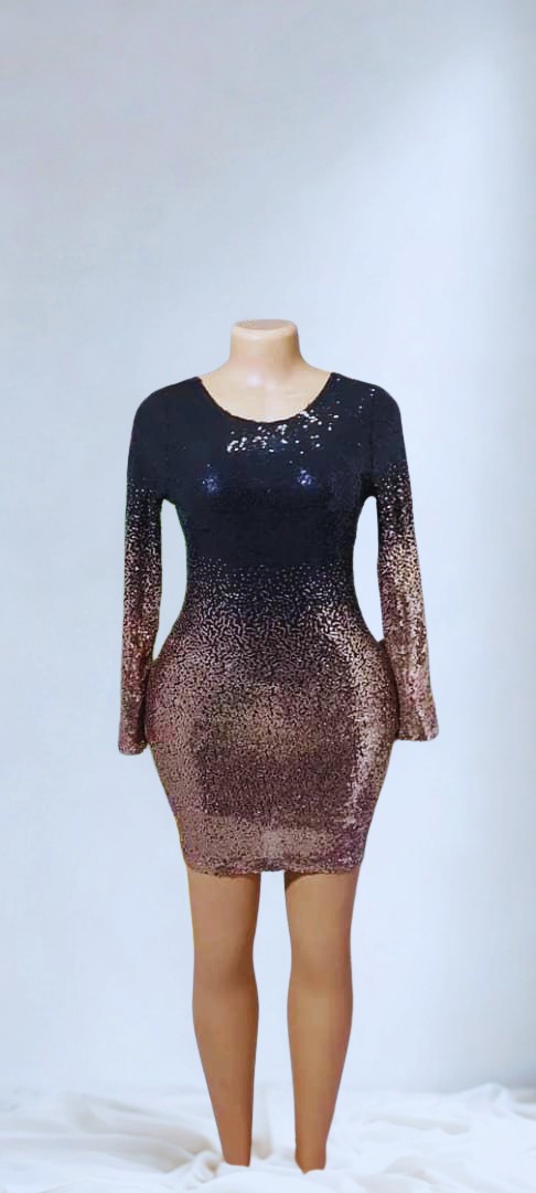 Two shade sequin dress
