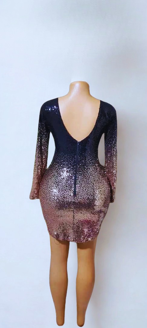 Two shade sequin dress